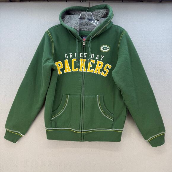 NFL Team Apparel Tops - NFL Team Apparel Green Bay Packers Women's M Full Zip Hoodie Fleece Lined GIII